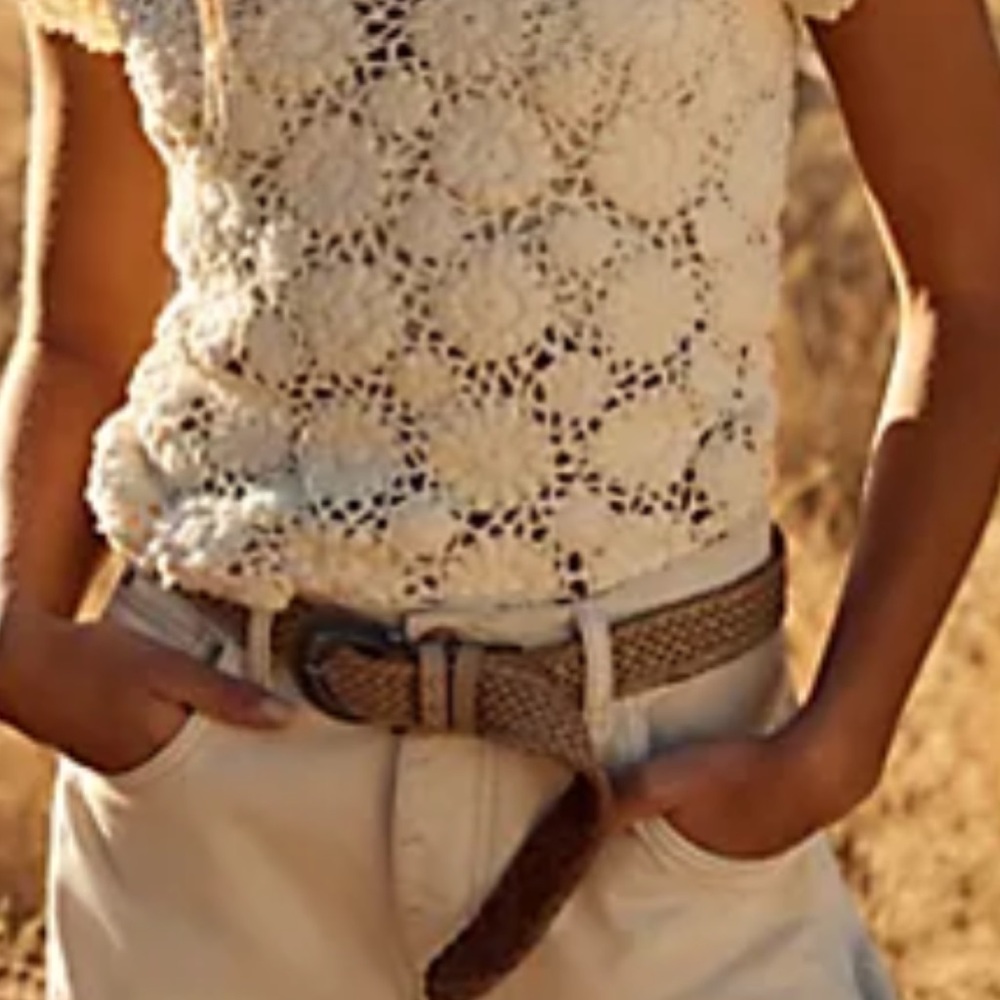 Free People We the Free Alicia Cream Crochet Sweater NWT Size XS